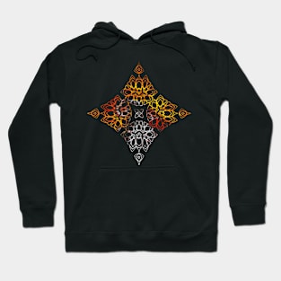 Geometric diamond, orange and white Hoodie